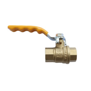 Válvula esférica de bronce con mango ondulado